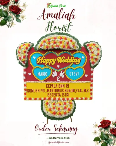 Karangan Papan Bunga Pernikahan di Mangsang